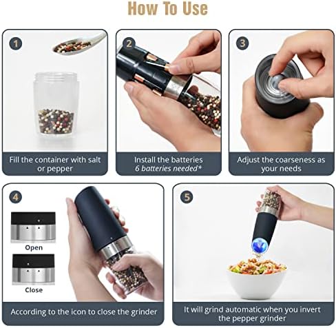 Compact Lightweight Salt Pepper Mill Set