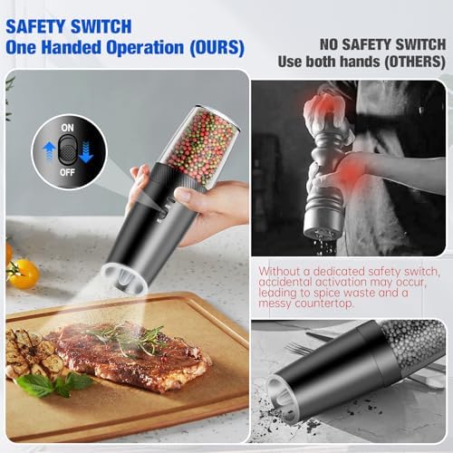 Gravity Electric Salt and Pepper Grinder Set - True 2-Pack