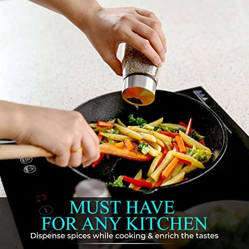 Kitchen-GO Salt Pepper Shaker with Adjustable Pour Holes