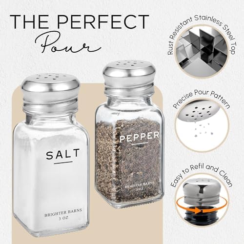 Elegant Glass Salt and Pepper Shakers Set