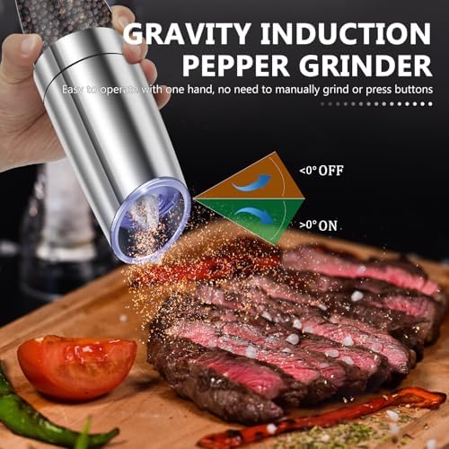 Stainless Steel Electric Salt Grinder with LED Light
