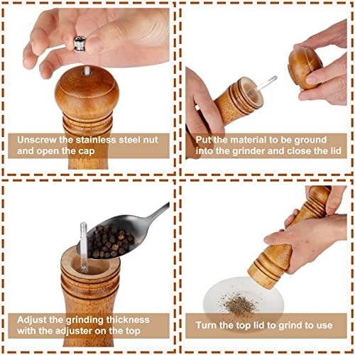 Gulex Wooden Pepper MillAdjustable Coarseness