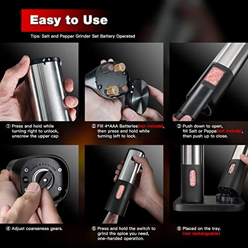 Action-Ready Salt Pepper Grinder Set