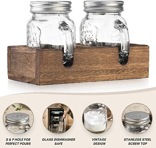 Vintage Mason Jar Salt Pepper Shakers