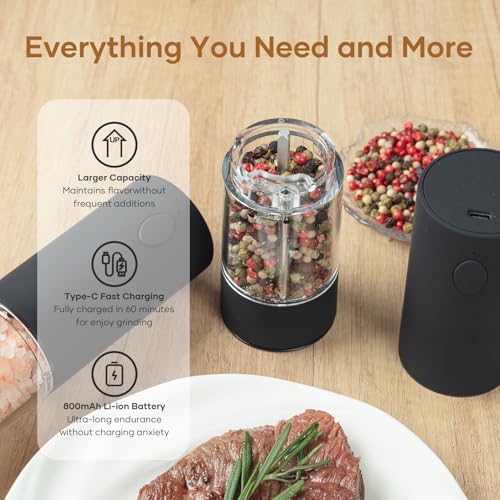 OPIIV 2-Piece Electric Salt Pepper grinder set