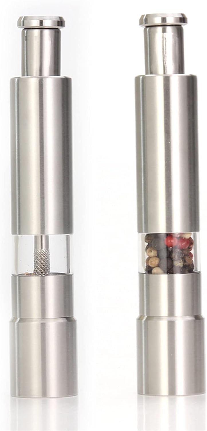 2-Piece Stainless Steel Salt Pepper Mill Shakers