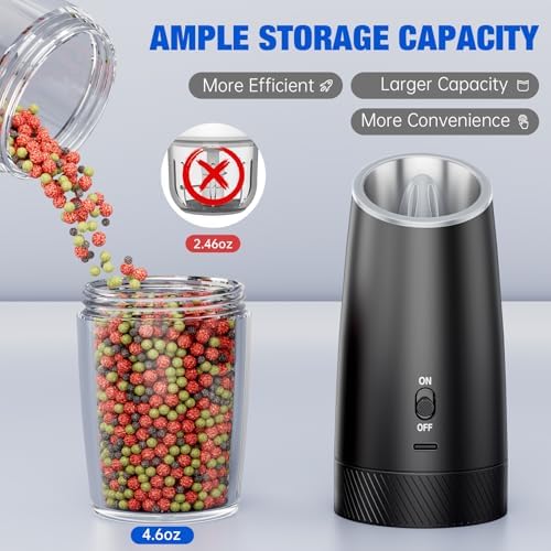 Gravity Electric Salt and Pepper Grinder Set - True 2-Pack