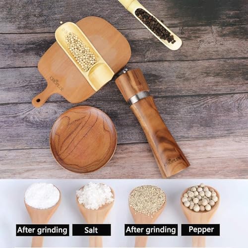 CHOPLIX Acacia Wood Salt Pepper Mill Set - Premium Design