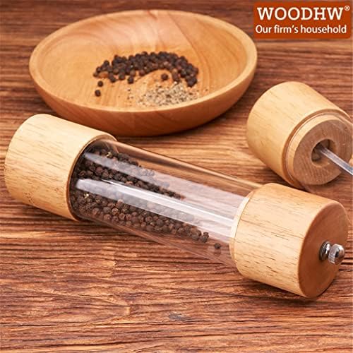Reliable Manual Salt Pepper Mill with Adjustable Grading Wooden Shell