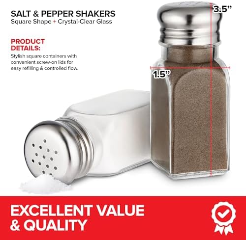2 oz Glass Salt and Pepper Shakers Set