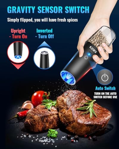 Sweet Alice Rechargeable Electric Pepper and Salt Grinder Set