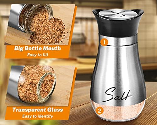 Perfect Salt Pepper Shakers Set for Home Kitchen in Silver
