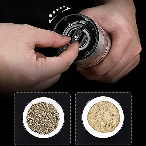 Anerji Electric Salt Pepper Grinder Set Adjustable One-Handed Battery Operated Black