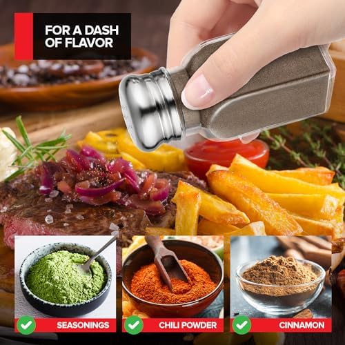 2 oz Glass Salt and Pepper Shakers Set