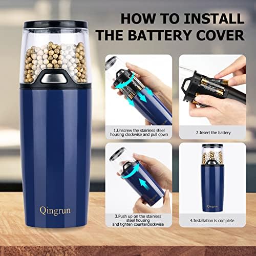 Electric Salt or Pepper Grinder with LED Light
