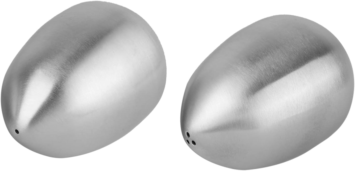 2-Piece Shape Salt Pepper Shakers Set Stainless Steel for Kitchen Uses