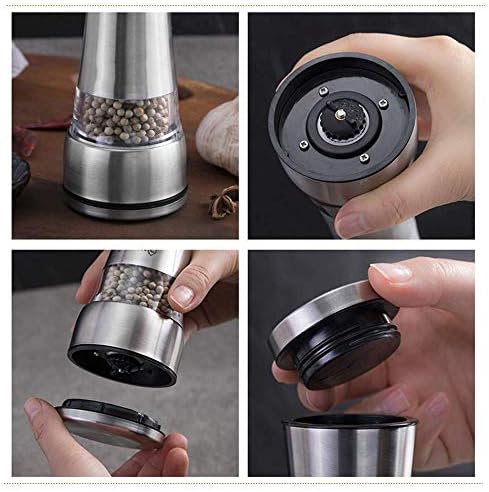 sdneNest Salt Pepper Mill Set 2 Pcs Adjustable Grinders