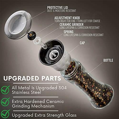 Adjustable Stainless Steel Salt and Pepper Mill Set