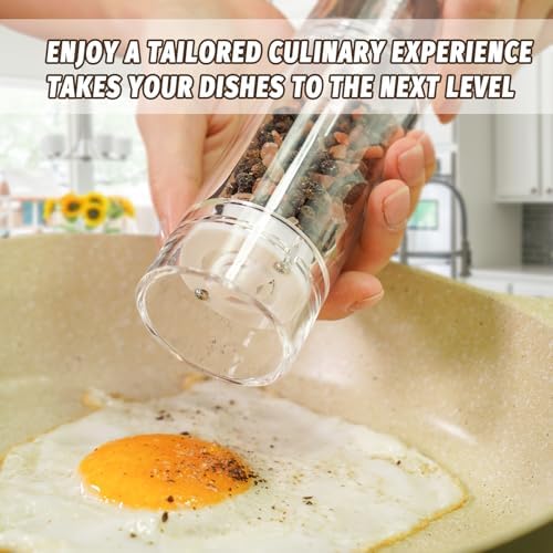 Stylish Acrylic Salt and Pepper Mill Adjustable for Perfect Grind