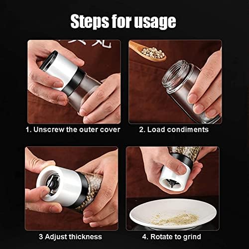 Elegant Pepper Shaker Set with Adjustable Capacity