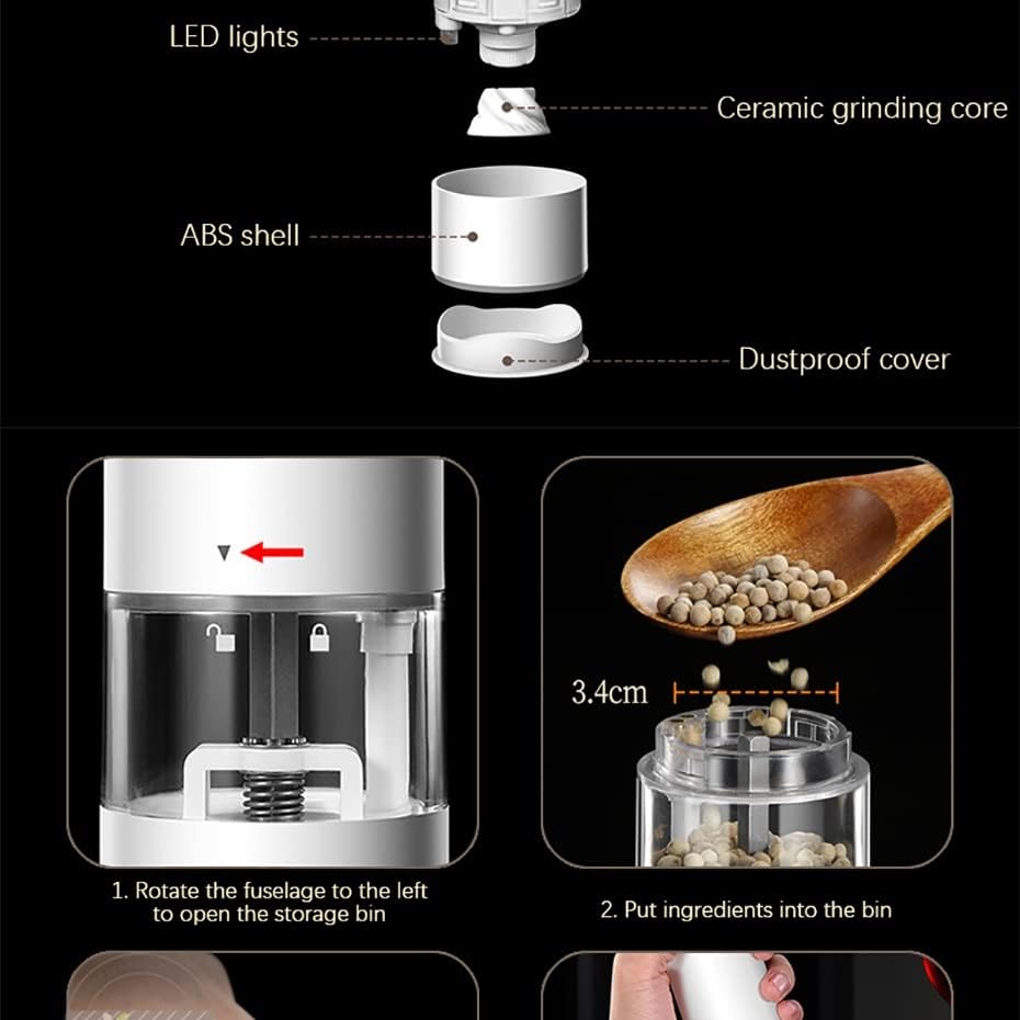 Electric Salt Pepper Mill Grinder Set with Adjustable Coarseness