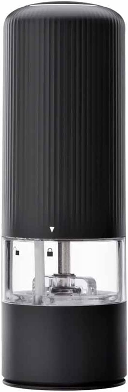 Anerji Electric Salt Pepper Grinder Set Adjustable One-Handed Battery Operated Black