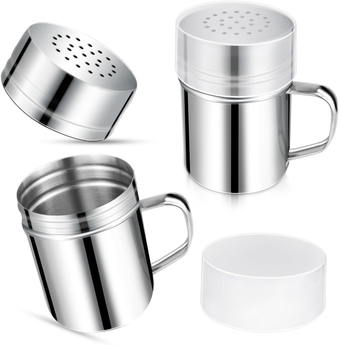 Yuntop 6 Oz Stainless Steel Spice Shaker with Handle and Lid