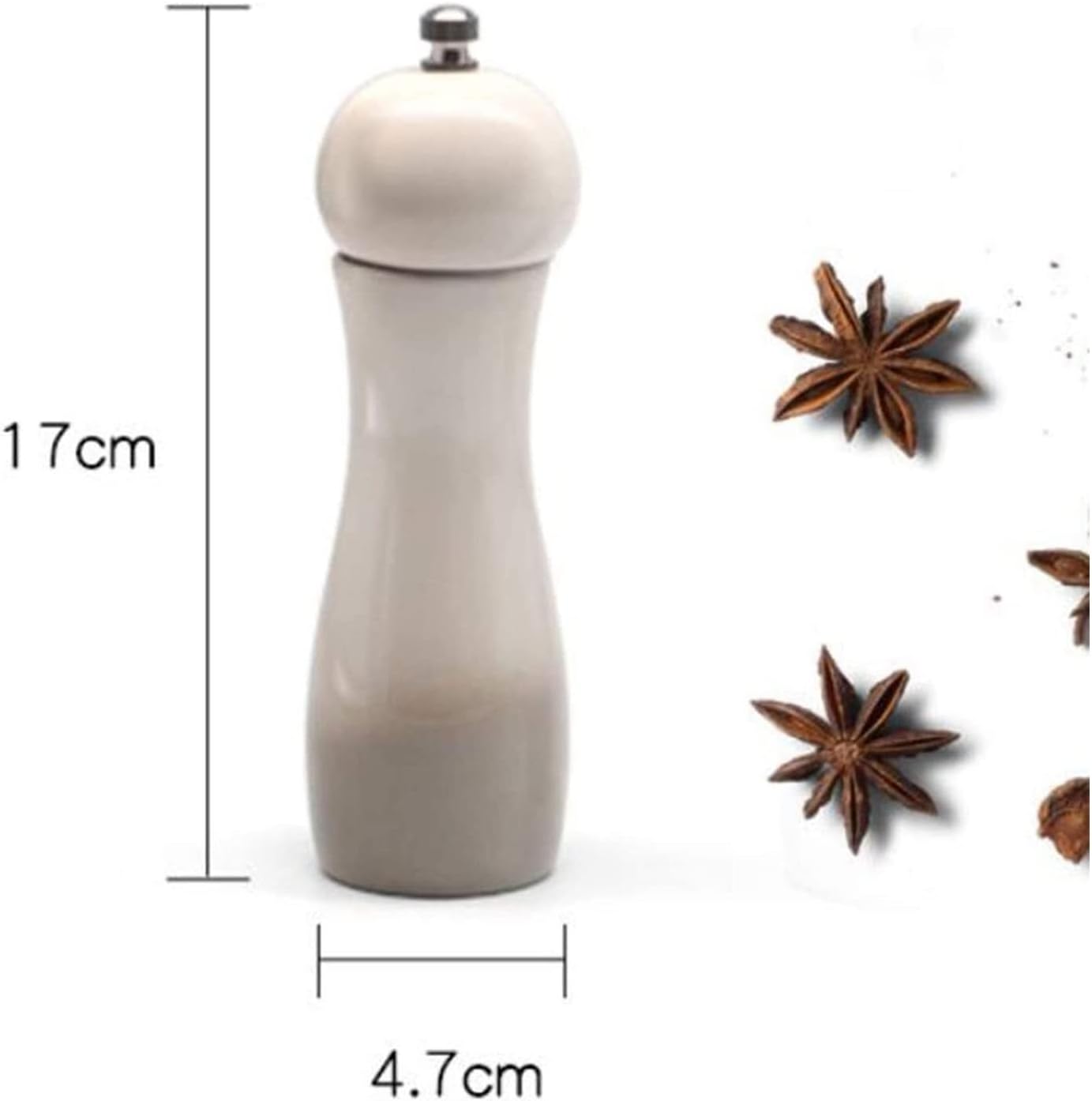 Adjustable Ceramic Salt Pepper Mill Set Double-Ended Refillable