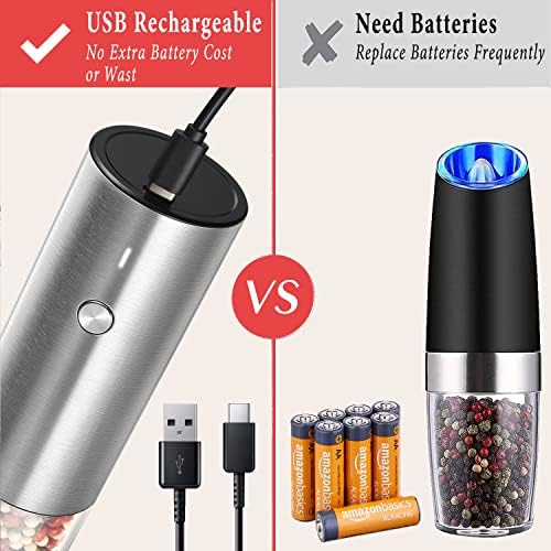 Rechargeable Electric Salt Pepper Grinder Set