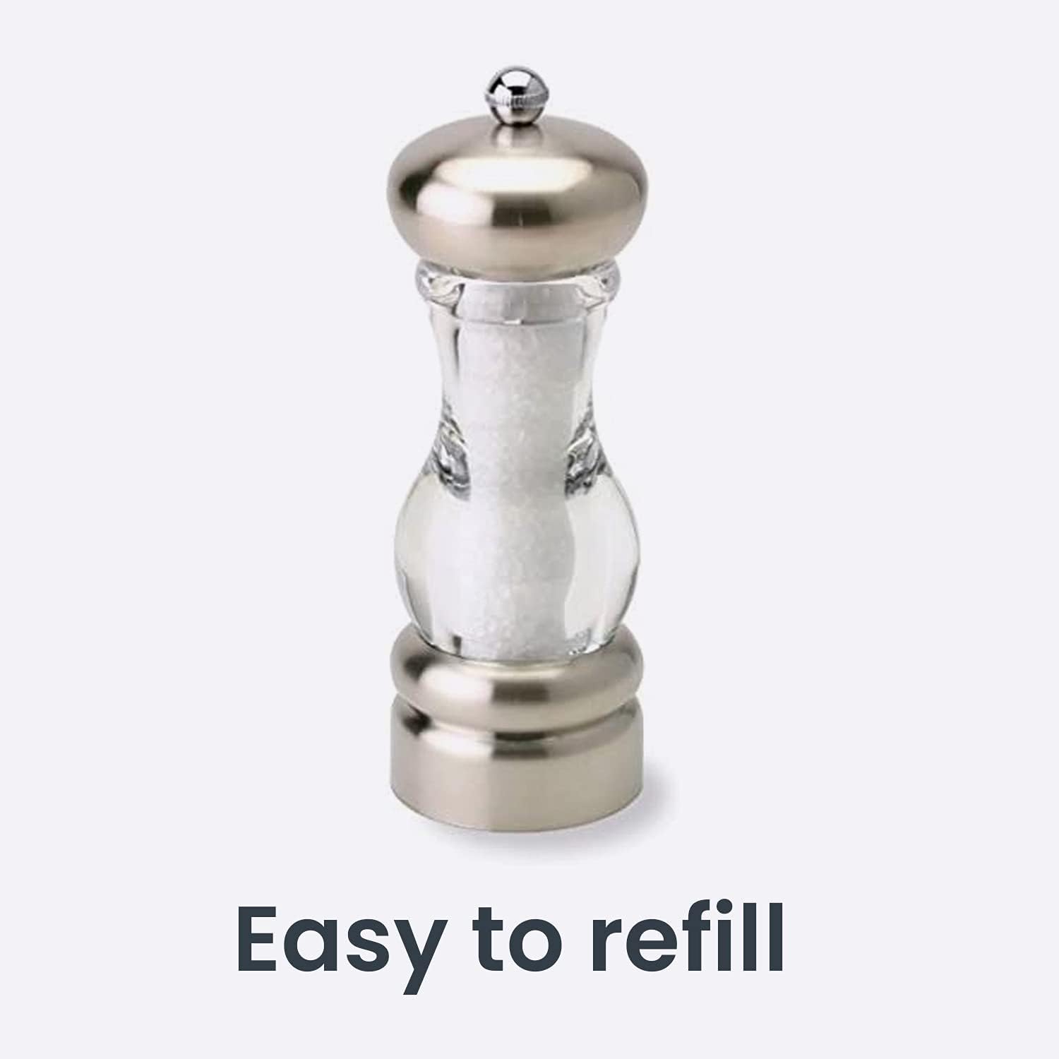 Perfect 7 Stainless Steel Salt Mill for Cooking Grilling and More