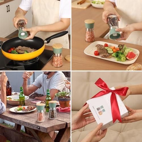 Premium Adjustable Salt Pepper Mill Set for Home Use