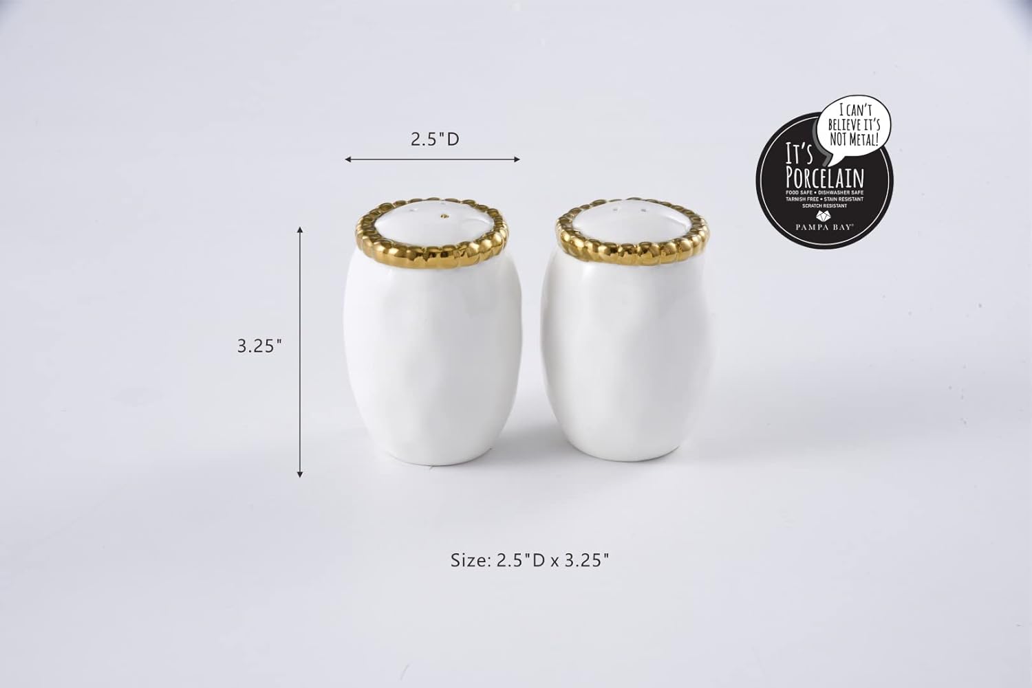 Pampa Bay Golden Salt and Pepper Shakers