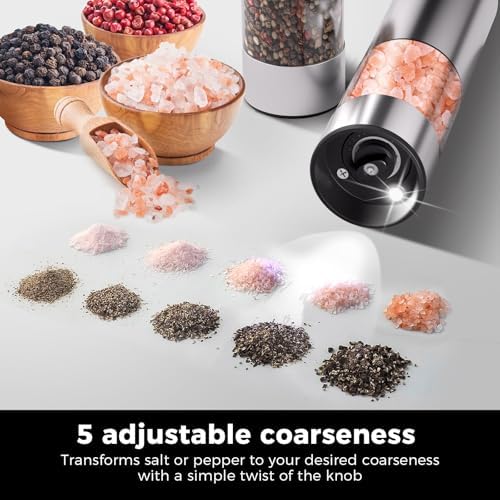 Electric Salt Pepper Grinder Set