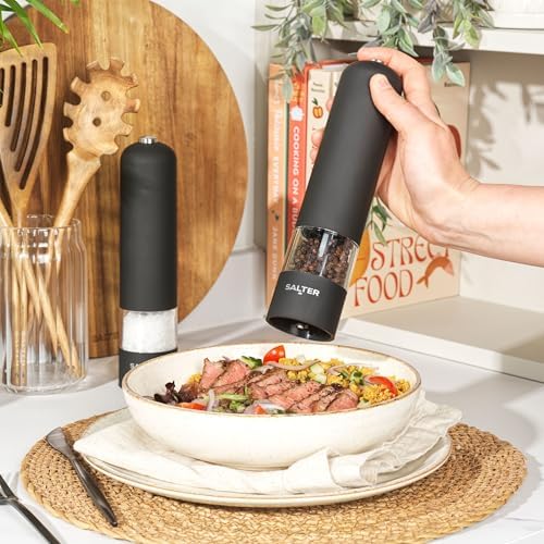 Bland-Son Electric Salt Pepper Grinder Set with 66g Salt 30g Pepper