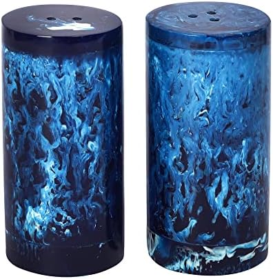 Natural Horn Salt and Pepper Shakers Set of 2 Blue