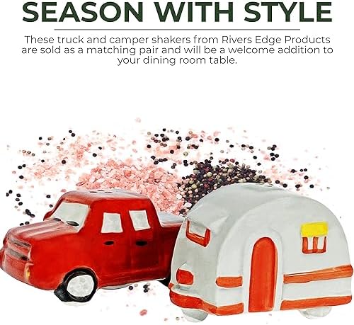 Rivers Edge Salt and Pepper Shaker Set Unique Kitchen Accent Perfect Gift
