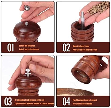 BKWJ Manual Pepper Grinder Solid-Wood with Ceramic 6-inch