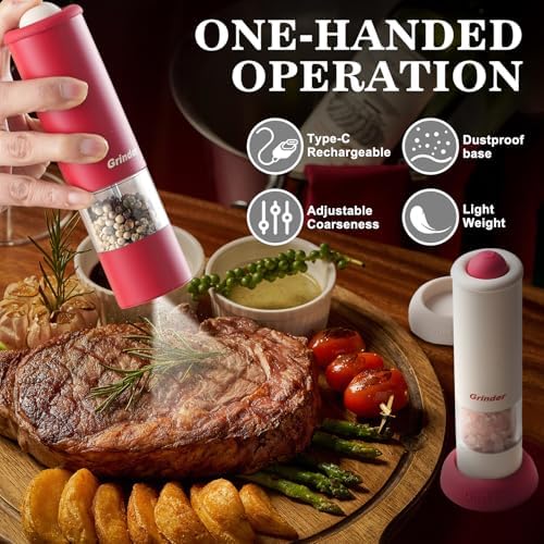 Premium Electric Salt and Pepper Grinder Set