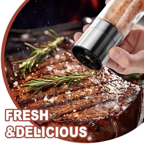 Gulex Salt Grinder Pepper Mill Set Single Grinder for Home Use