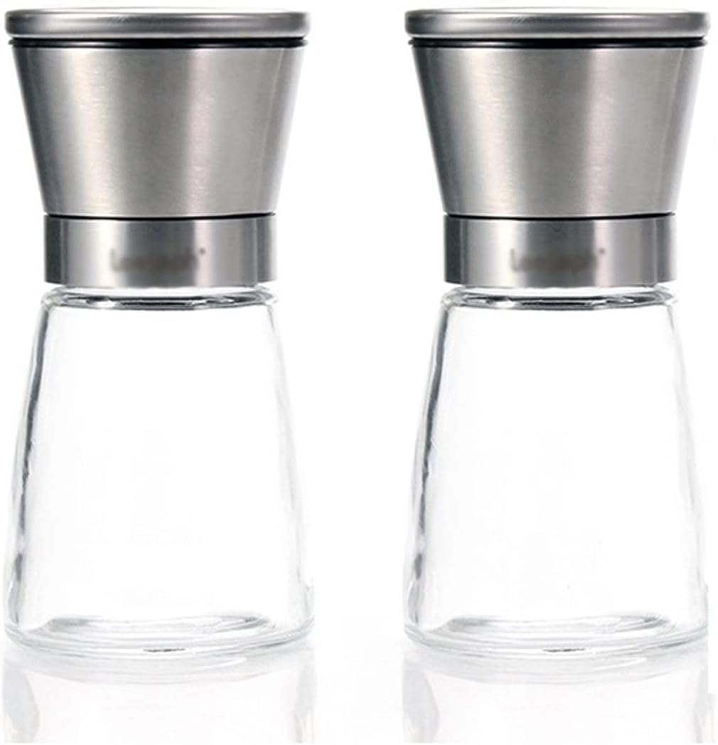 2-Piece Stainless Steel Salt Pepper Shakers Adjustable Pink