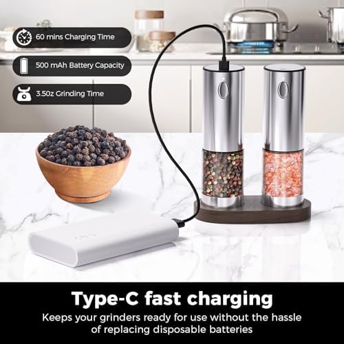 Electric Salt Pepper Grinder Set