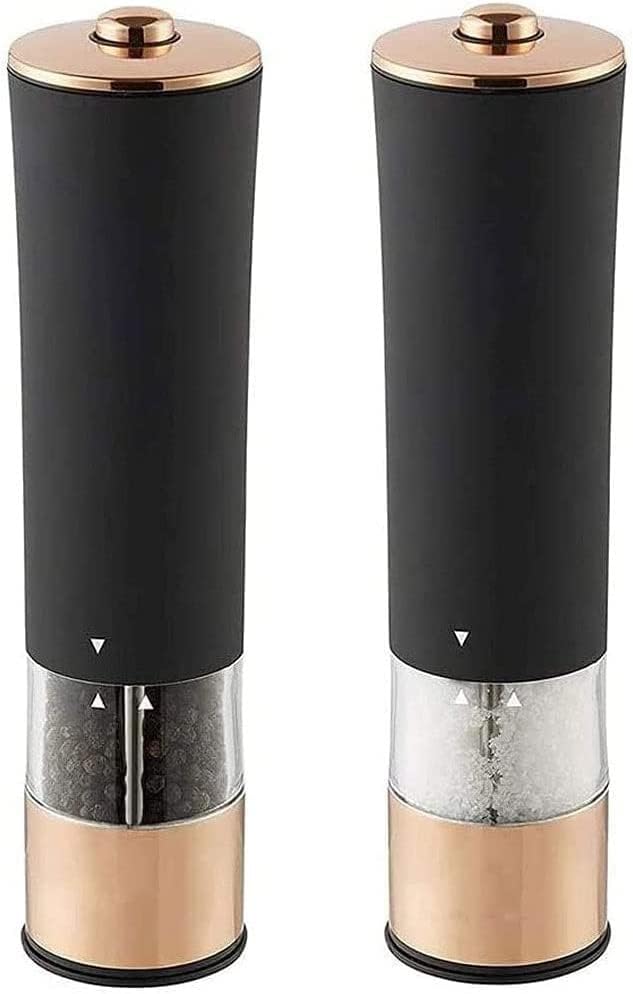 Electric Pepper and Salt Grinder Set 2 Pack Black