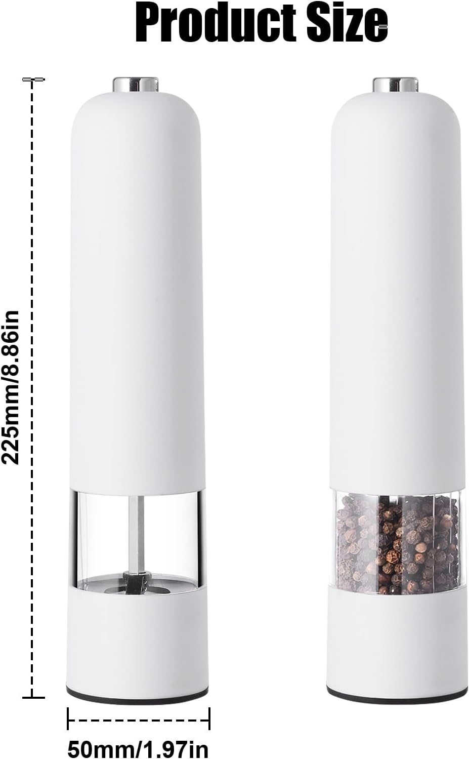 Double Function Salt Pepper Grinder Set - Effortlessly Grind Your Favorite Spices