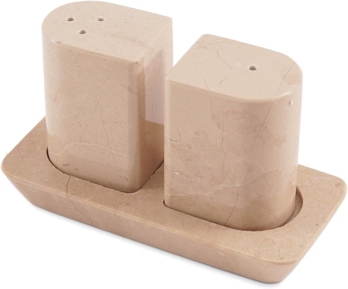 Radicaln Marble Salt Pepper Set With Tray
