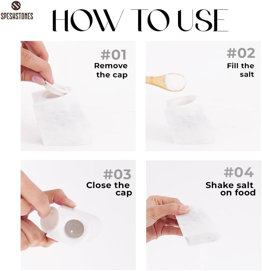 Marble Salt Pepper Shakers Set