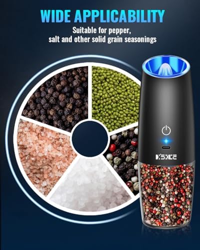 Sweet Alice Rechargeable Electric Pepper and Salt Grinder Set