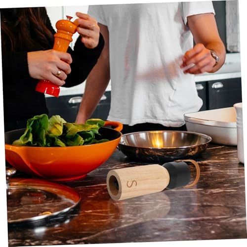 GRIRIW Manual Wooden Pepper and Salt Grinder for Home Kitchen