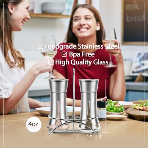 Aelga Salt Pepper Shakers with Adjustable Holder