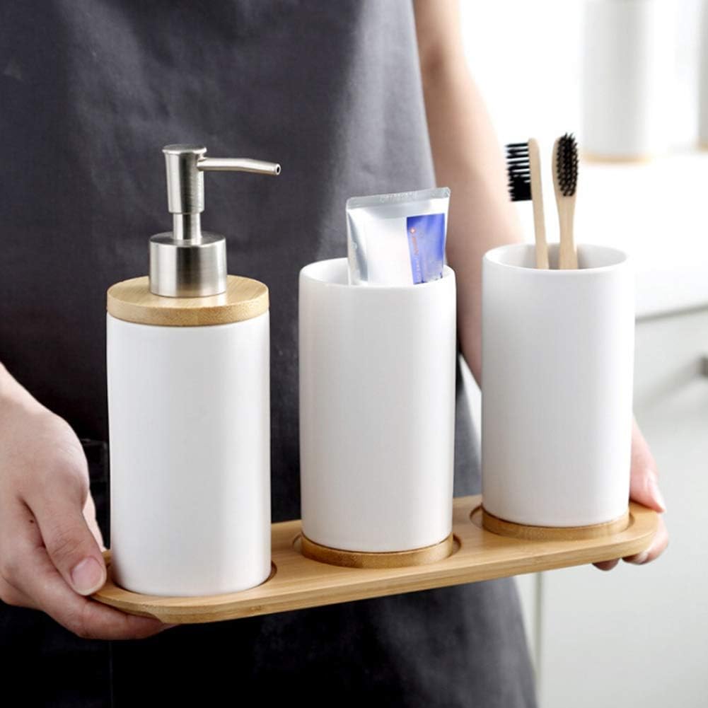 URMAGIC Bamboo Salt Pepper Mill Tray Set