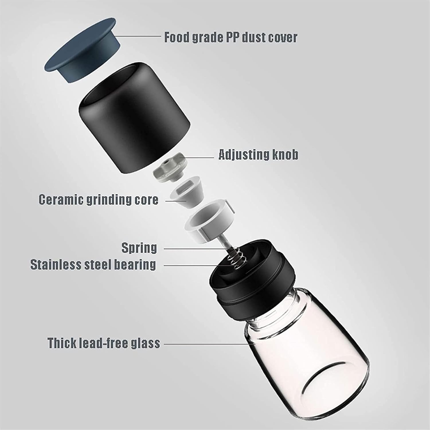 AtreX Salt and Pepper Grinder Set Professional Grade
